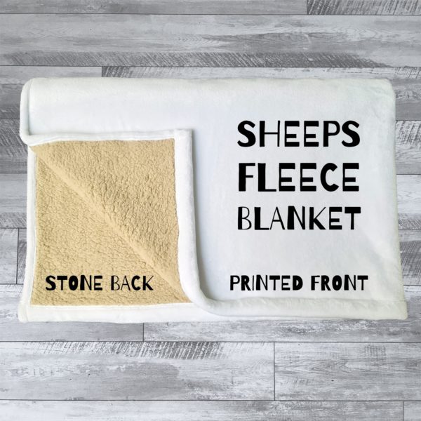 Folded Sheeps Fleece Blanket - Print Side