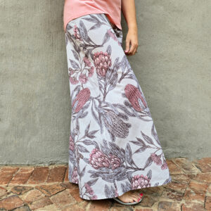 Vintage Proteas & Pincushions OR Custom Print - 100% Cotton Flared Palazzo Pants