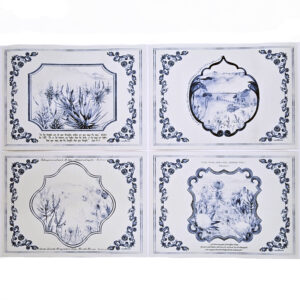 Kaap Delft Raampies & Scrolls - Recycled Felt Placemats (Set of x4)