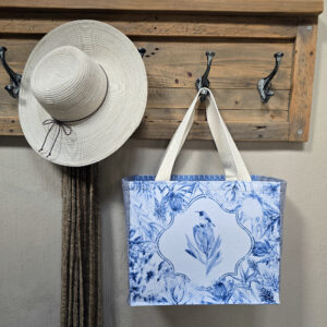 Kaap Delft Flora Border & Suikerbekkie op Protea - Recycled Felt Teacher Bag