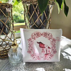 Kaap Delft Cape Dutch House & Baroque Border - Recycled Felt Cosmetic Bag