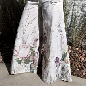 Proteas, Fynbos & Veldgras - 100% Cotton Flared Palazzo Pants